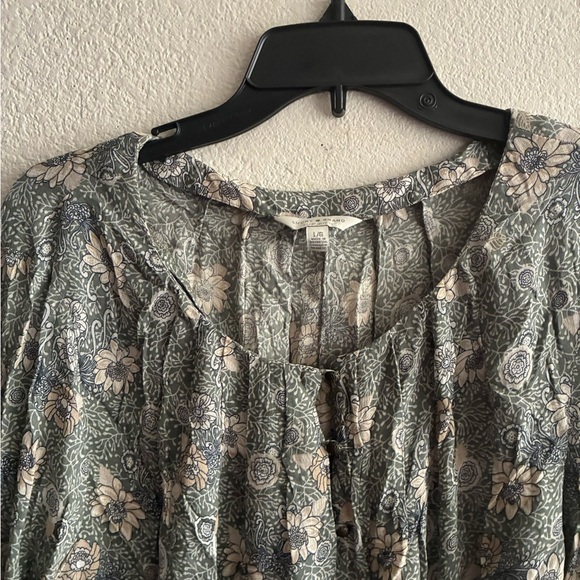 Lucky Brand Long Sleeve Floral Print Women's Top L - Picture 4 of 13